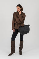 Skórzana pleciona torba shopper Bella