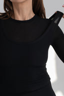 Prążkowany long sleeve 2w1 z kaszmirem