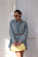 Jeansowa tunika Soft City z paskiem