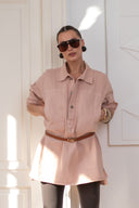 Jeansowa tunika Soft City z paskiem