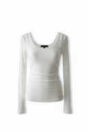 Prążkowany long sleeve 2w1 z kaszmirem