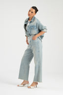 Jeansy Soft Denim Romance z koronkową chustą