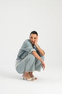 Jeansy Soft Denim Romance z koronkową chustą