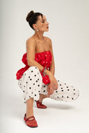 Spodnie POLKA DOTS białe