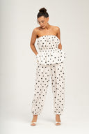 Top Polka Dots biel