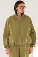 Bluza dresowa na zamek z lampasami