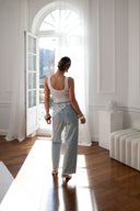 Jeansy Soft Denim Romance z koronkową chustą