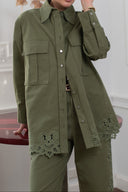 Bawełniana koszula z ażurowym dołem