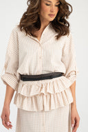 Koszula Siena Latte – beżowa koszula w kratkę