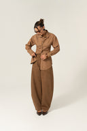 Spodnie z eco zamszu Wide Leg Caramel