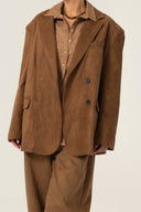 Marynarka z eco zamszu Suede Camel