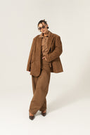 Marynarka z eco zamszu Suede Camel