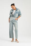 Jeansy Soft Denim Romance z koronkową chustą