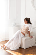 T-shirt Bianca & Pudrowy Top Lace Duo