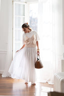 Bawełniana spódnica maxi z troczkiem