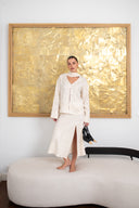 Spódnica Ivory Bloom z ozdobnymi żabkami