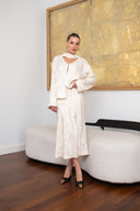 Spódnica Ivory Bloom z ozdobnymi żabkami