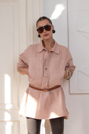 Jeansowa tunika Soft City z paskiem