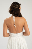 Bawełniana ażurowa sukienka FIORE z odkrytymi plecami