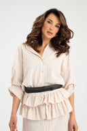 Koszula Siena Latte – beżowa koszula w kratkę