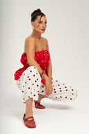Top Polka Dots czerwień